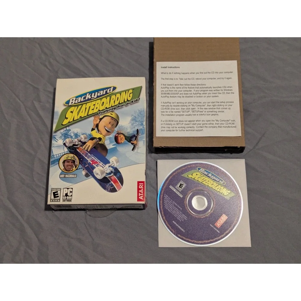 Backyard Skateboarding Video Game PC Atari w/ Andy Macdonald 2004 Tested/Working